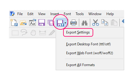 export-settings