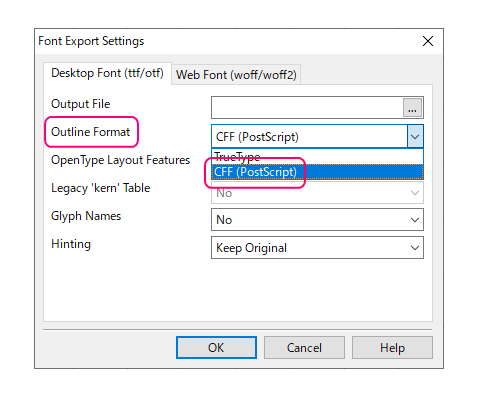 export-settings