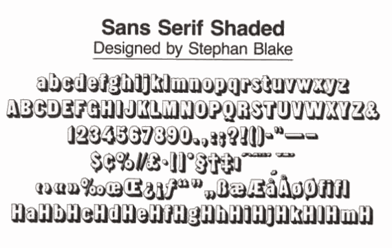 Sans Serif Shaded